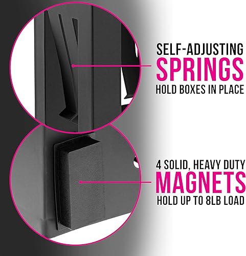 Miniatura 3 de TCP Global Soporte magnético para dispensador de guantes y pañuelos, sostiene cajas de guantes, toallas, toallitas, pañuelos, montaje en una caja de