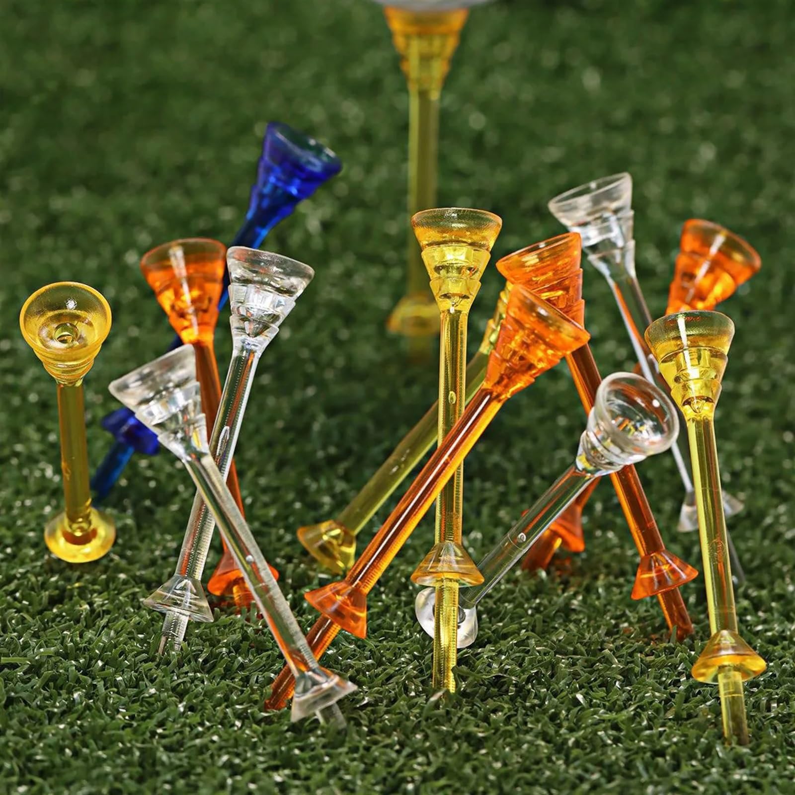 Golf Tee 50 stücke Golf Tees Kunststoff Transparent 83,0mm T Zufällige Farben Golf Training Ball Tee FüR Einen Idealen Abschlag