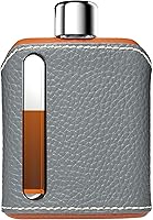 Vista 13 de Ragproper Moderno frasco de cristal de la cadera – Termo cubierto de cuero duradero para whisky, licores y otros licores – Frasco de vidrio ideal