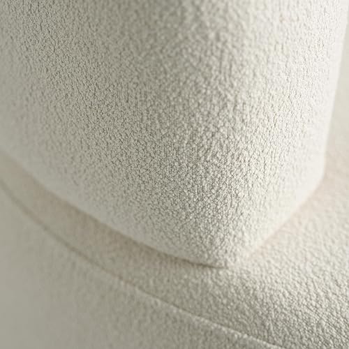 Miniatura 7 de Acanva Silla decorativa moderna con patas de metal de tela similar a la lana, sofá individual de lectura para sala de estar, dormitorio, sala