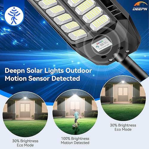 Miniatura 4 de Deepn Luces solares para exteriores, farolas solares para exteriores, luz LED de seguridad con sensor de movimiento y atardecer a amanecer para
