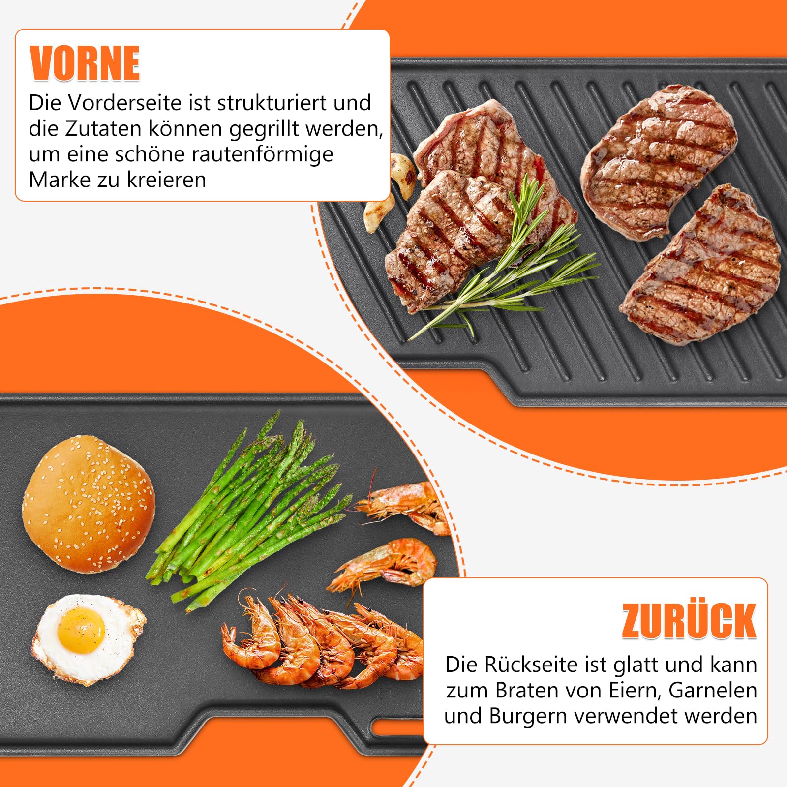 WELL GRILL 3 Stücke 41,5 x 23,5 cm Edelstahl Grillrost für Burnhard Big