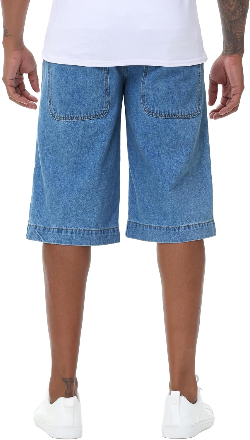 Men's Baggy Jean Shorts Y2K Streetwear Jorts - Loose Fit Wide Leg Denim Vintage 90s Hip Hop 12oz Cotton - Image 3