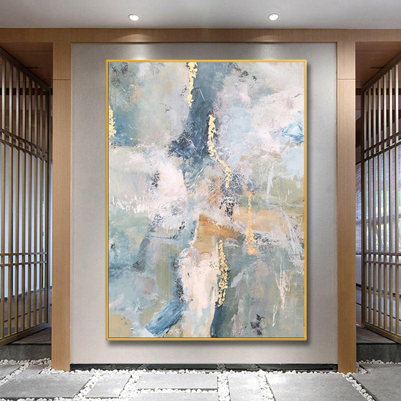 油絵を手で描いた、軽くて豪華な装飾画、抽象的な金箔画2 油絵を手で描いた、軽くて豪華な装飾画、抽象的な金箔画5T
