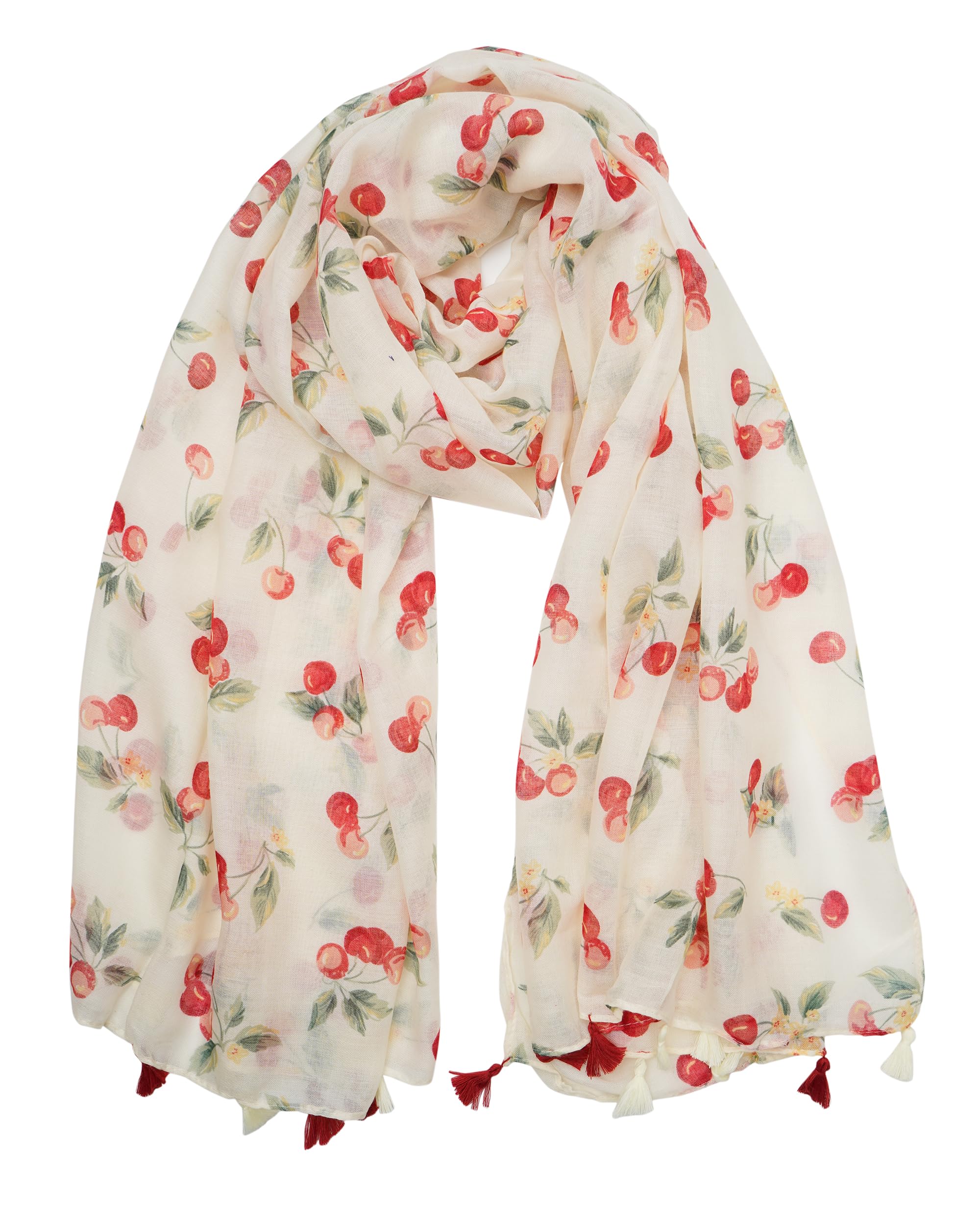 YOUR SMILELarge Boho Scarf for Women Lightweight Floral Printed Scarves Fall Winter Fashion Fringed Shawl wraps