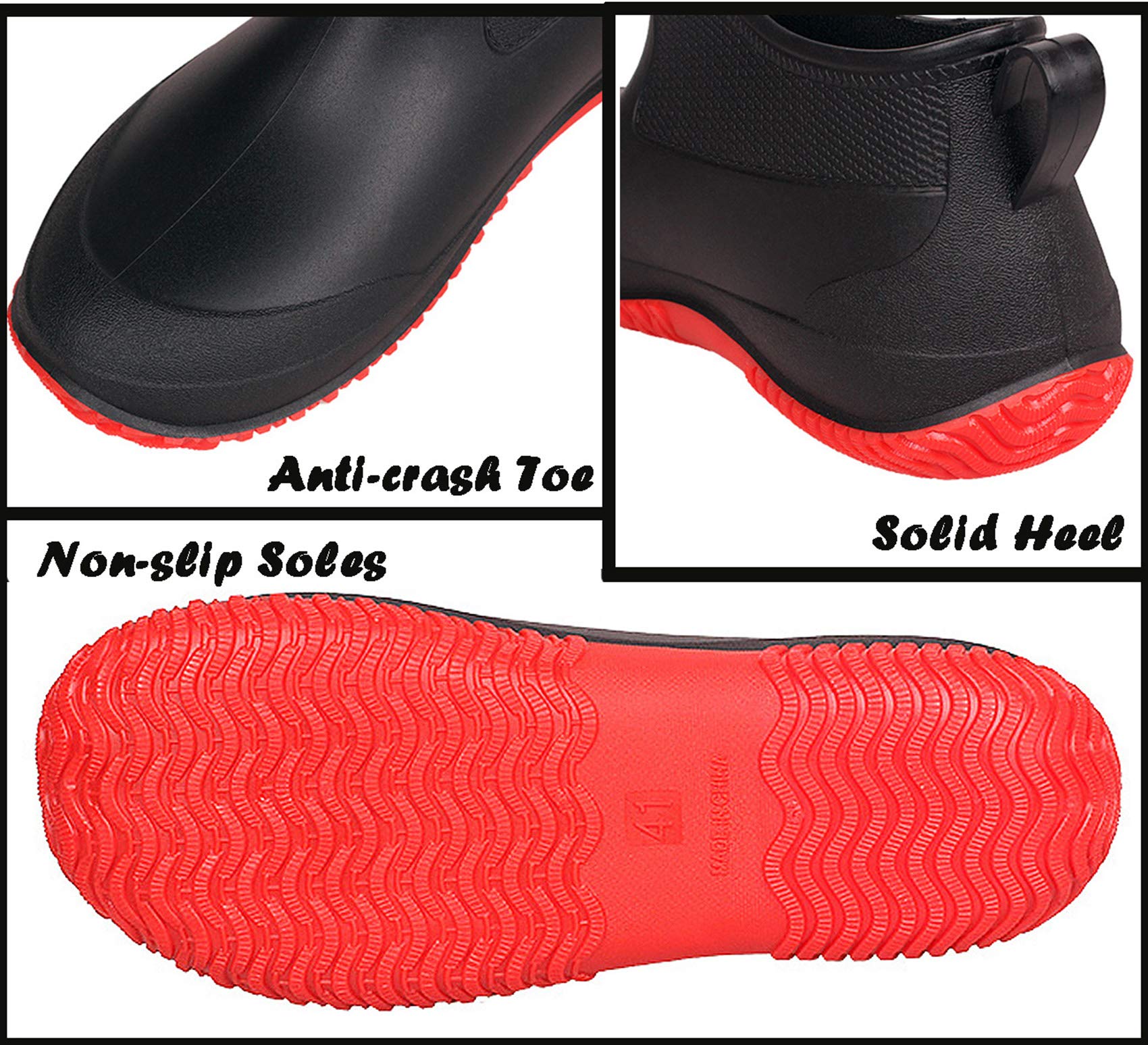 SMajong Stivali in Gomma Uomo Donna Impermeabili Scarpe da Giardinaggio Antiscivolo Scarpe da Pioggia 34-43 EU