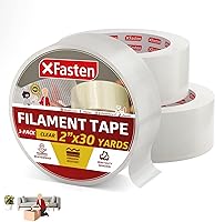 Vista 10 de XFasten cinta americana de filamento transparente , 2 pulgadas X 30 yardas