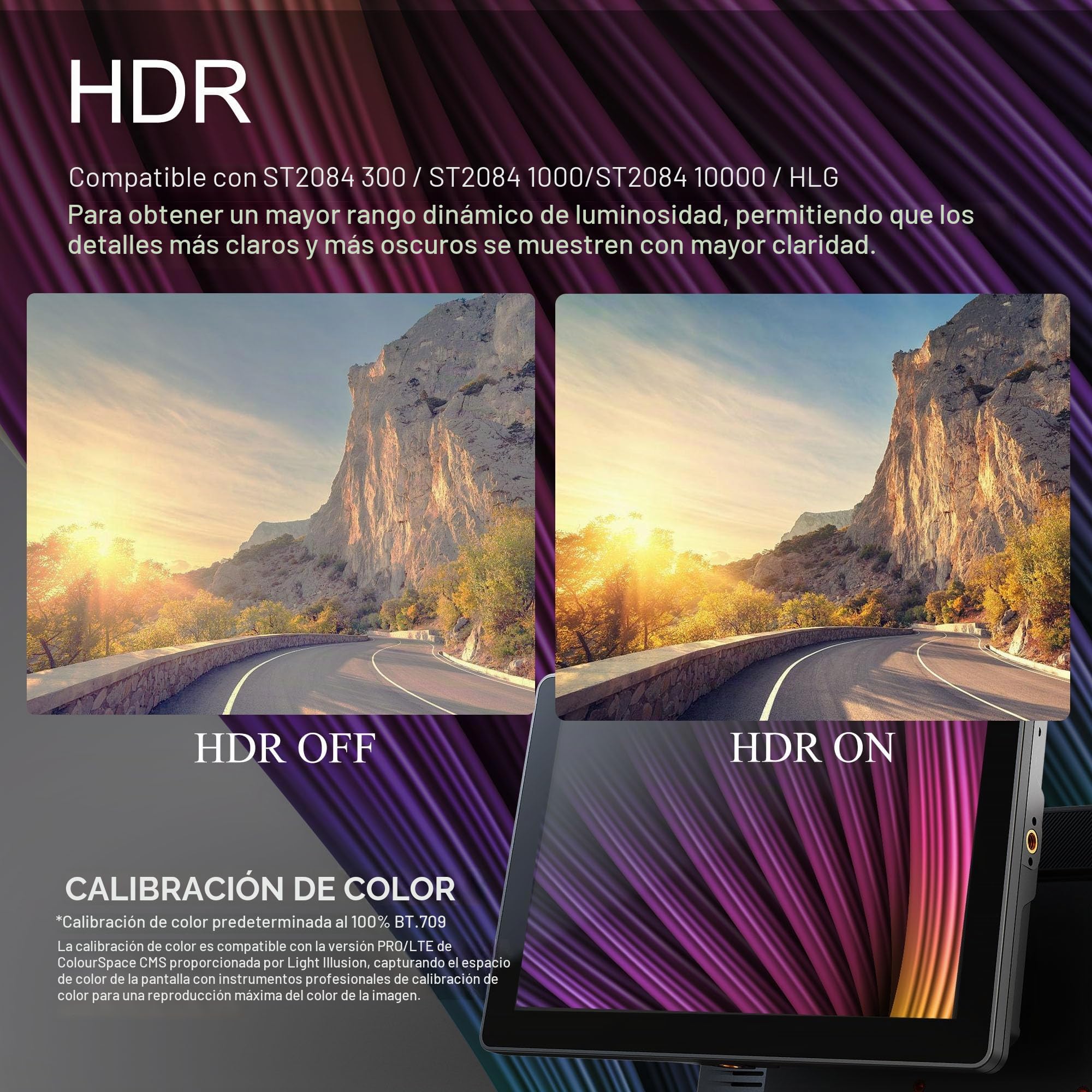 LILLIPUT HT10S 10.1'' 1920x1200 FHD IPS caméra moniteur 1800 Nits, DSLR Moniteur de Champ de caméra, 4K HDMI/ 3G-SDI Touchscreen Kamera Field Monitor HDR 3D-LUT