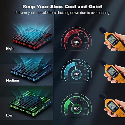 Miniatura 4 de Narati Ventilador de refrigeración para tira de luz Xbox Series X RGB y 3 ganchos desmontables, sistema de enfriamiento de ventilador superior 4 en