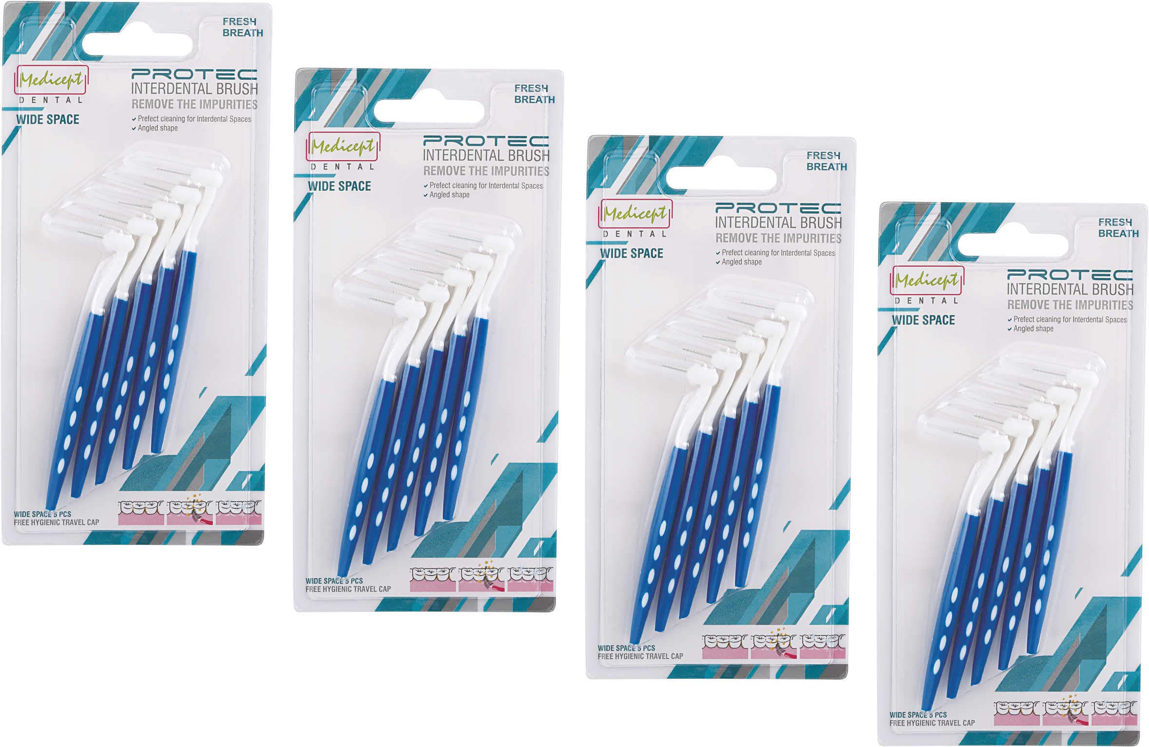 MEDICEPT DENTAL Protec Angled Interdental Brush Wide Space (Blue)- Pack Of 4., Manual, Adult (B08T9V1L2Z) Amazon Price History, Amazon Price Tracker