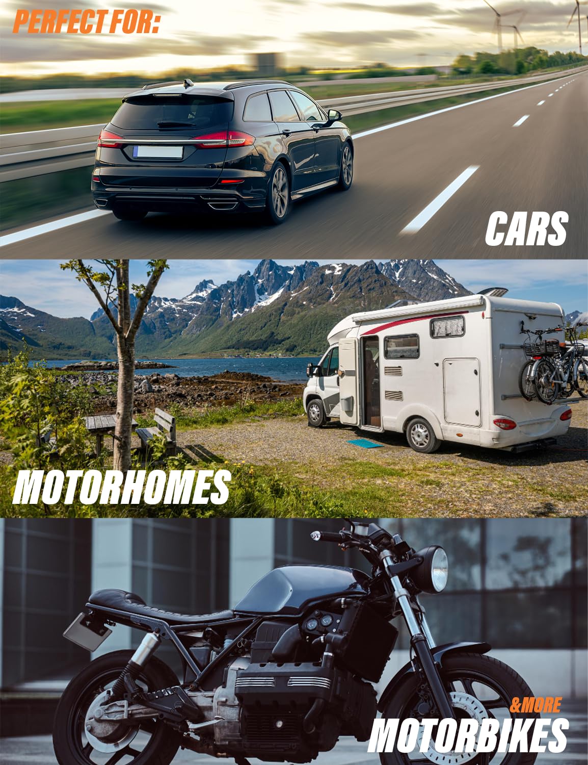 Xtremeauto Cargador y mantenedor de batería solar de 7.5 W, kit de carga de panel solar impermeable de 12 V con celdas de primera calidad, portátil para coche, barco, motocicleta, ATV, RV, tractor