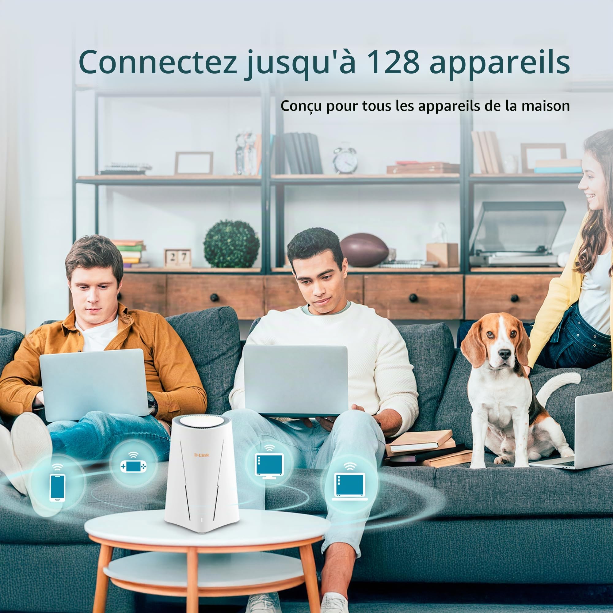 Routeur D-Link G536 WiFi 7 5G avec Emplacement SIM, antennes externes (Double SMA), BE3600, 5G Jusqu’à 4,67 Gbit/s, Deux Ports 2,5 Gigabit, basculement WAN Auto, Compatible Mesh