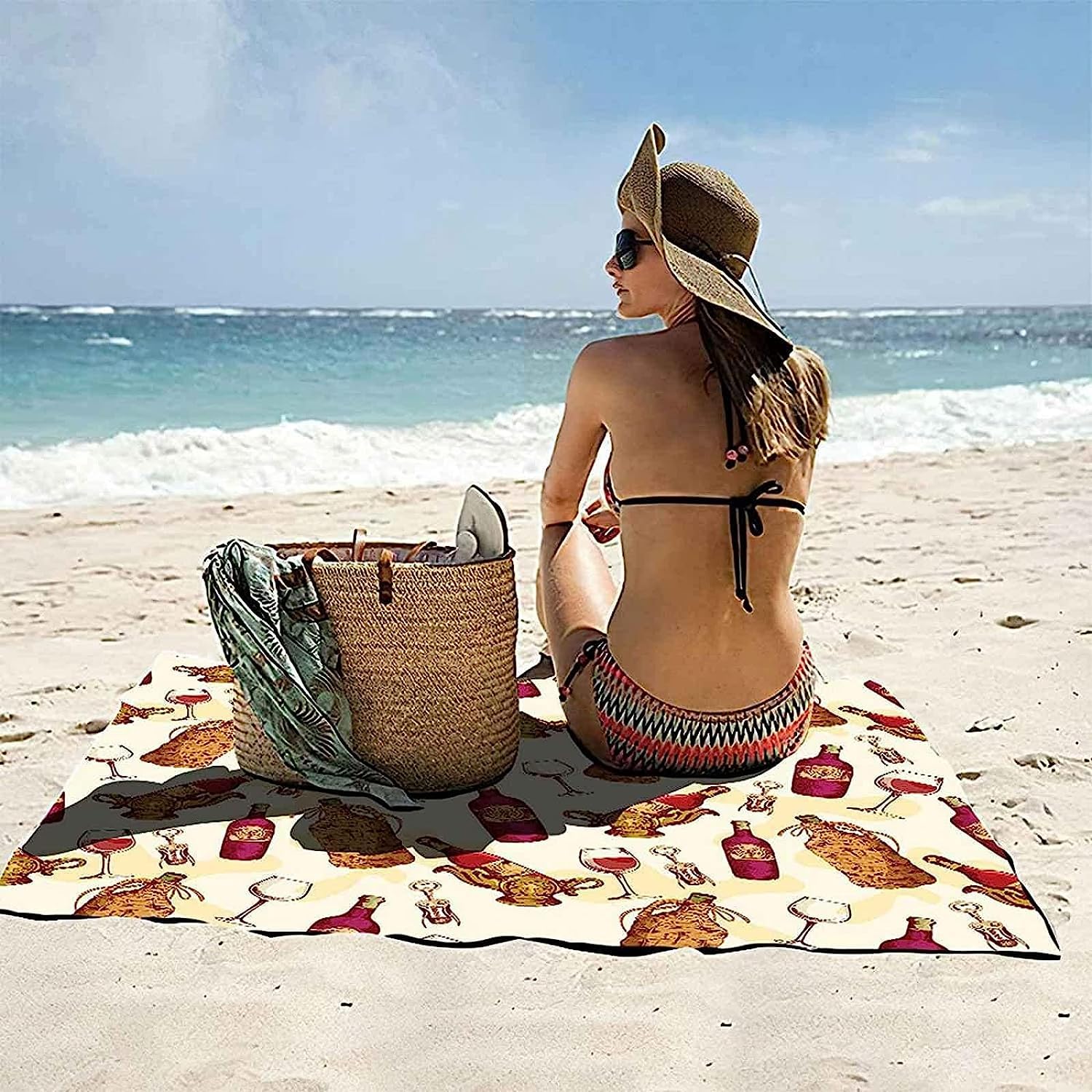 Telo Mare Microfibra Grande Modello Creativo Del Fumetto 200 X 200 Cm, 3D Telo Mare Leggero Antisabbia Per Donna Uomo, Asciugamano Microfibra Asciugatura Rapida Per Bagno, Spiaggia, Campegg -2P5W/S2O