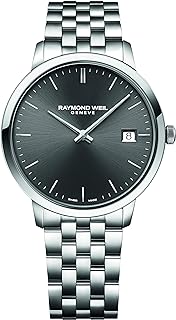RAYMOND WEIL Men's Toccata Swiss Quartz Stainless Steel Strap, Silver, 19 Casual Watch (Model: 5585-ST-60001)