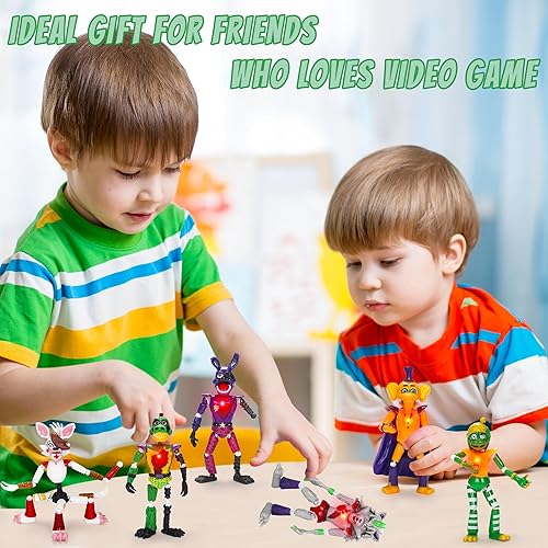 Miniatura 7 de Five Nights - Figura de acción de juguete inspirada en el juego, 8 piezas, juguetes de cinco noches con luz indicadora, figuras de juguete de