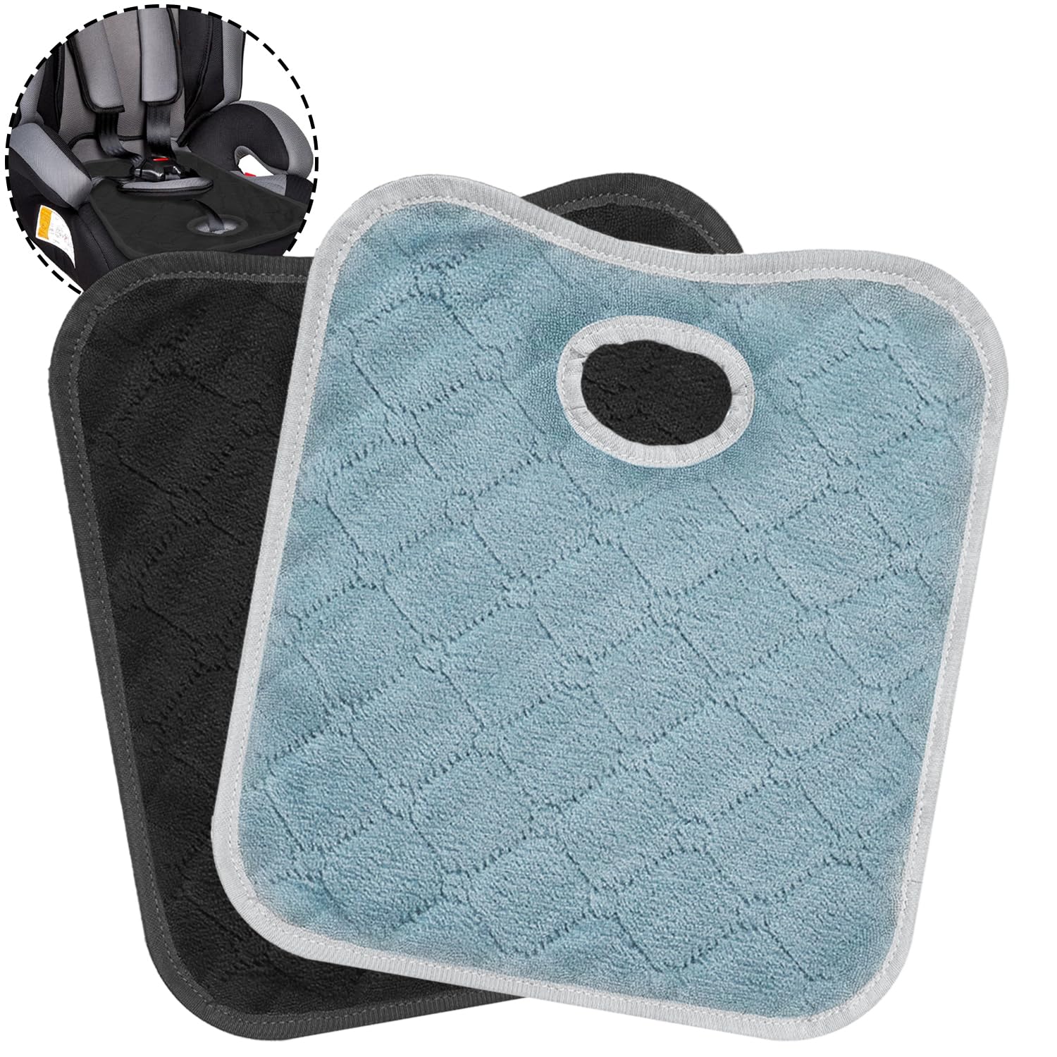 ELNX 2 Stück Autositzeinlagen für Töpfchentraining | Kinderautositze Schutz | Wasserabsorbierender, auslaufsicherer Baby-Autositzschutz | Kinderwagen-Zubehör (Schwarz, Grau)