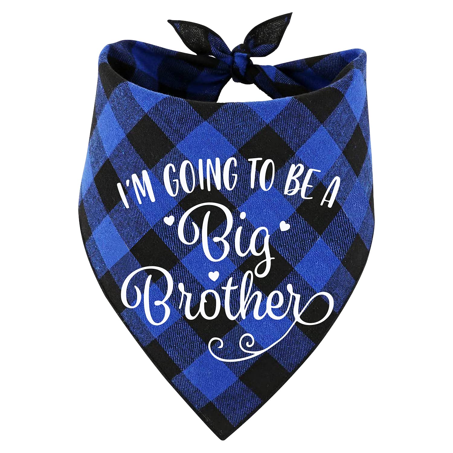 NCNC MaySunset I'm Going to Be a Big Brother Dog Bandanas, Pet Baby Bulletin Plaid Dog Scarf, Gender Revealing Photo Props, Pet Dog Photo Props Accessories