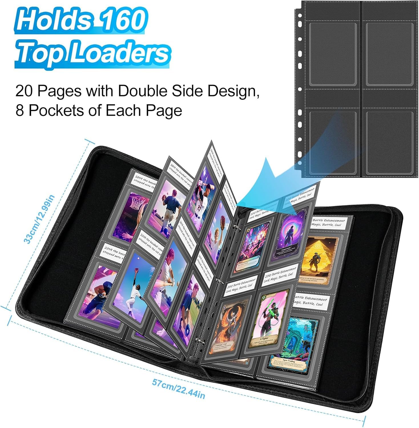 Amazon.com: Top Loader Sleeves 4 Pocket, 20 Pack Toploader Binder Pages for  3x4 Baseball Card Protectors, 160 Pockets Trading Card Sleeves Binder Sheets,  Hard Plastic Card Storage Sleeves for 3 Ring Binder : Office Products