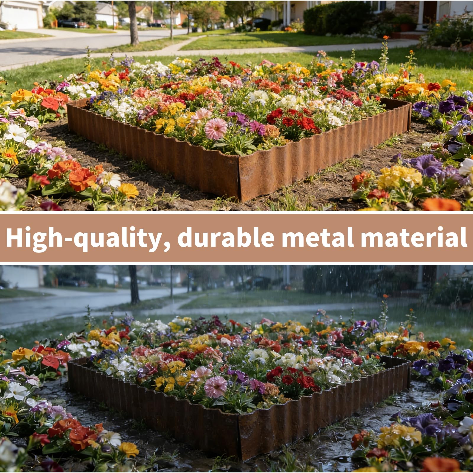 Cortenstahl Beeteinfassung 10 m x 15 cm: Cortenstahl Rasenkante, Beetumrandung Metall Für Garten – Rasenkante Metall Als Beetumrandung Metall Für Rasen, Wege, Blumenbeet