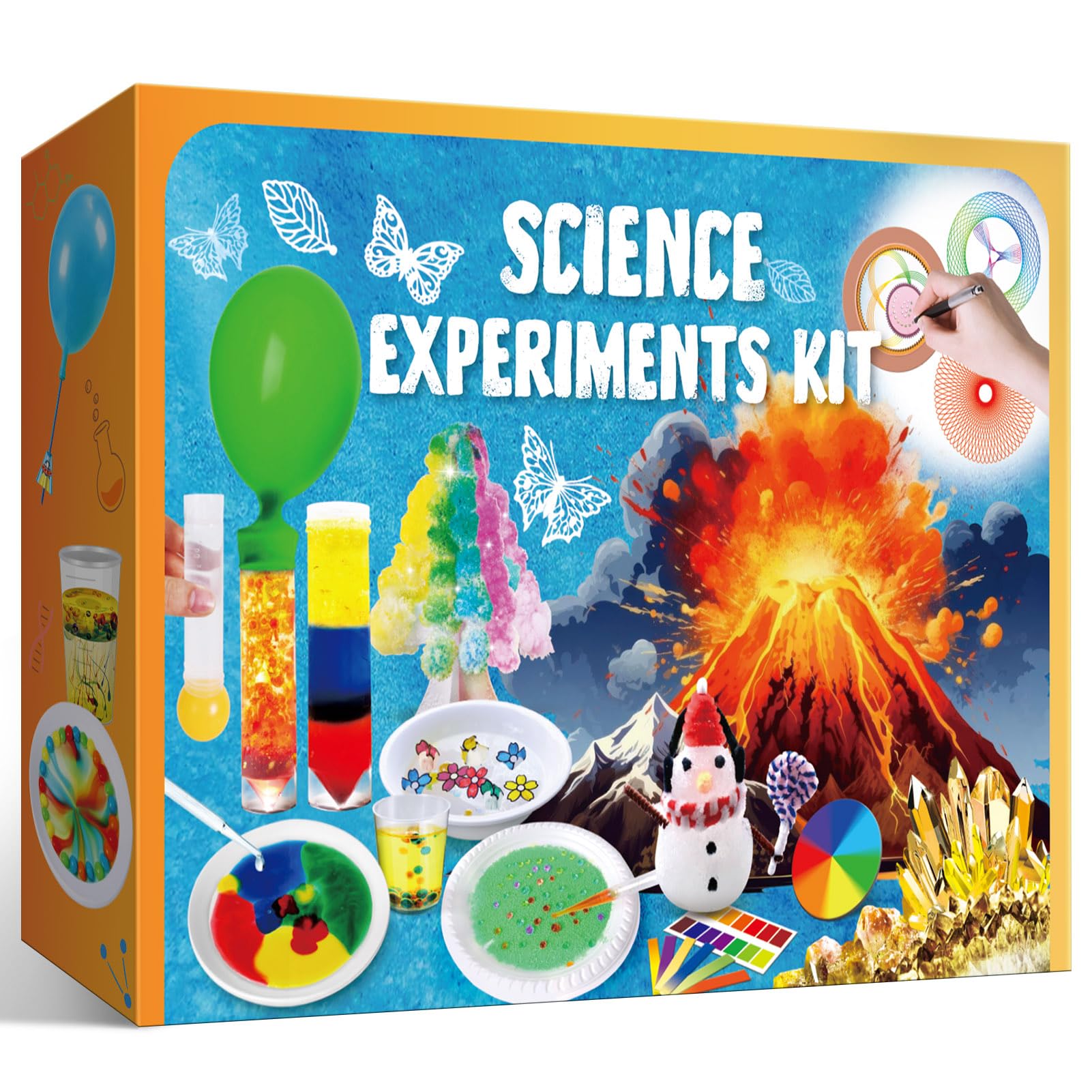 110 Science Experiments Kit for Kids, Educational Science Lab Chemistry Set, Birthday Toys Gifts for Boys Girls, Volcano Eruption