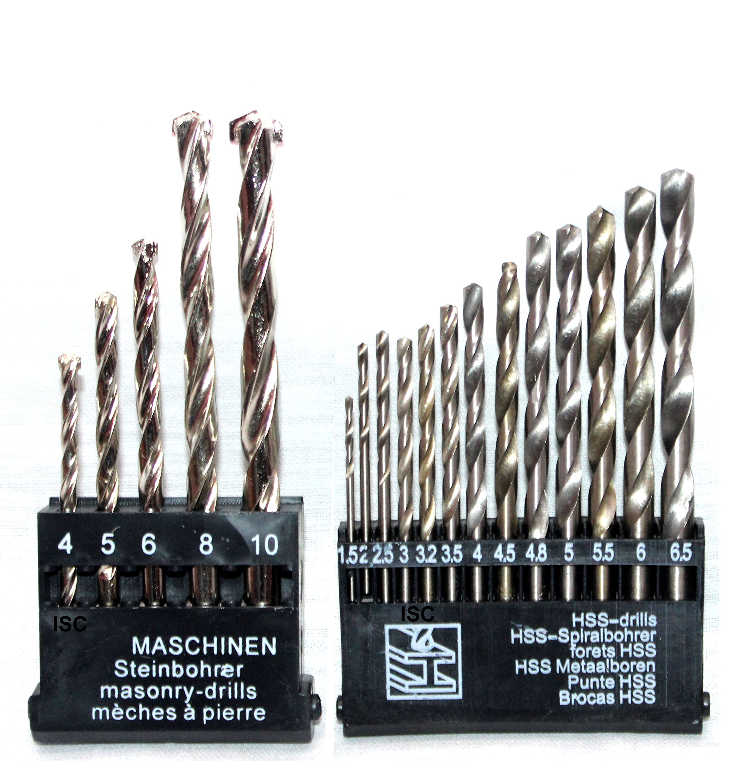 ISC Drill Bit Set Combo HSS 13 Pcs for Metal, Wood, Plastic & Masonary 5 Pcs Wall, Brick, 13+5 Bits - Perfect for Home Repairs and Light Jobs - Combo of 2 (B0B51TZMNB) Amazon Price History, Amazon Price Tracker
