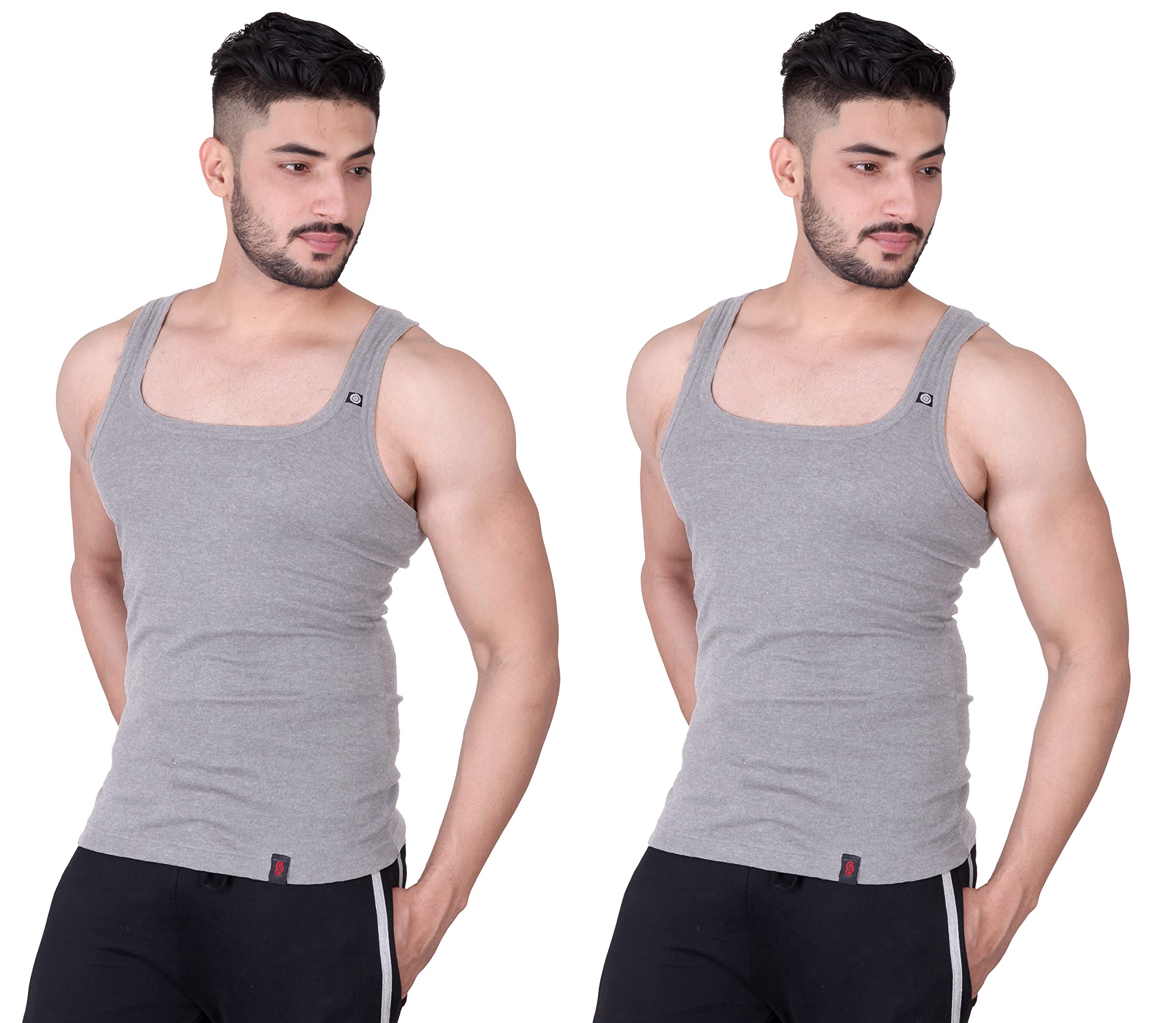 big button Cotton Modern Classic Fit Racer Vest for Men Pack of 2-picture-15