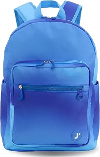 J World Zenpack Jr. Elementary School Backpack with Laptop Compartment. Travel Backpack for Kids Adults with Luggage Sleeve. Small Bookbag for Boys Girls, Blue Gradient