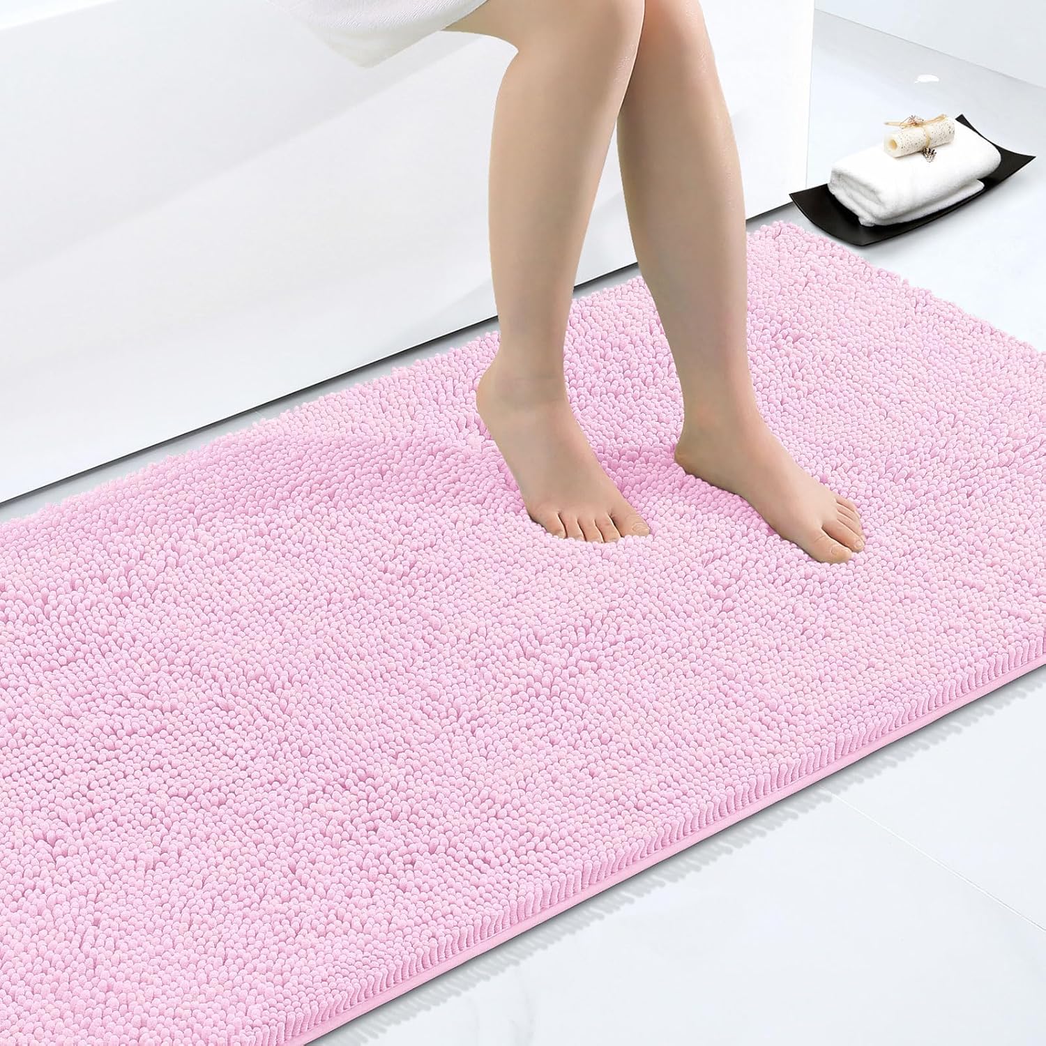 Smiry Luxury Chenille Bath Rug 59''x35'', Extra Soft and