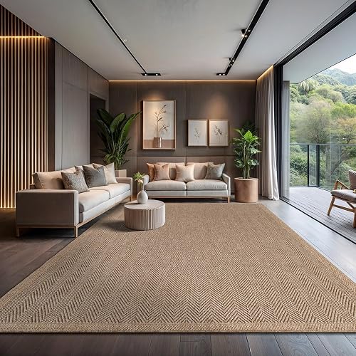 CAMILSON Easy Jute Herringbone Rug 10x14 (Natural)