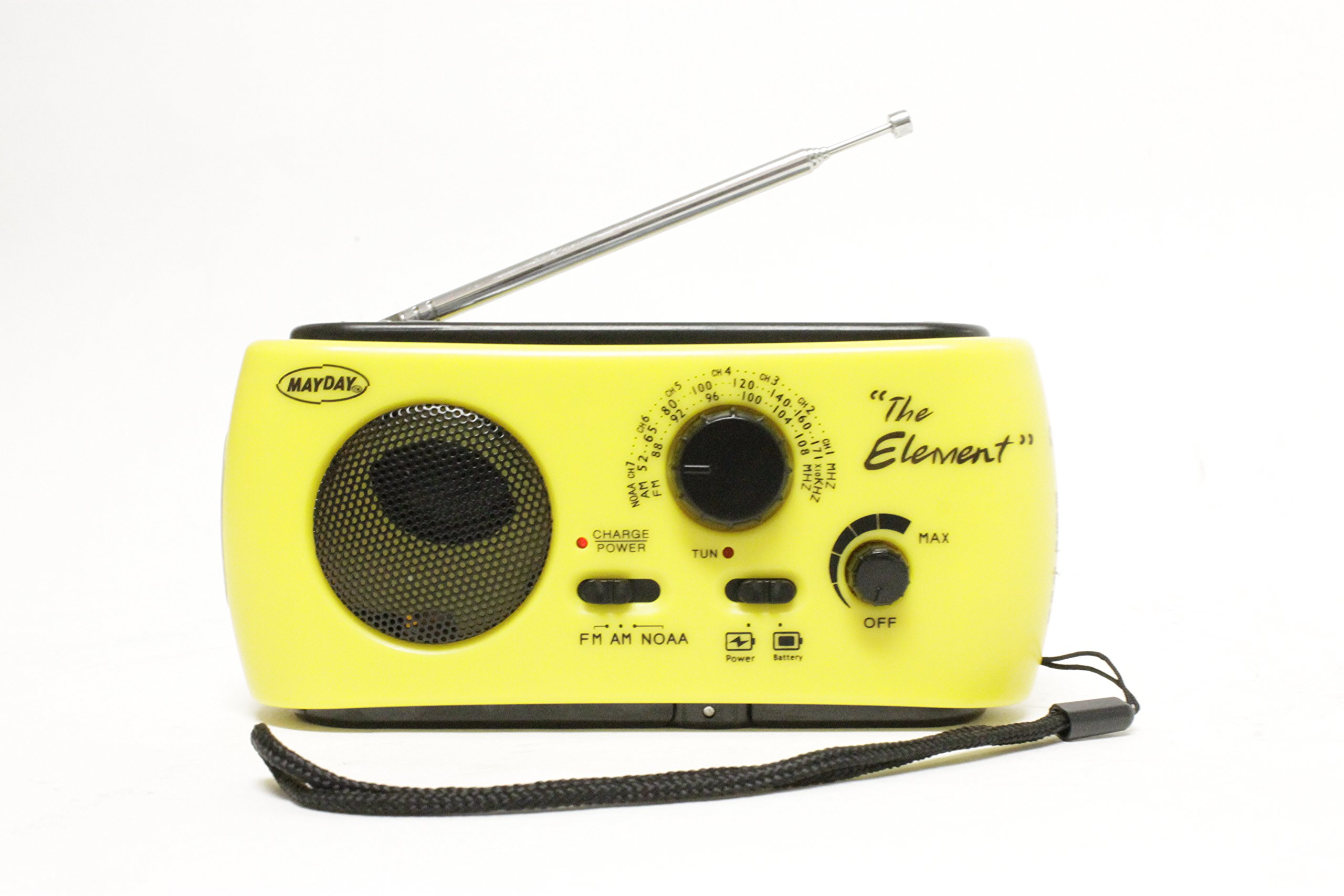 10200"The Element" Dynamo Powered Solar Radio & Flashlight with NOAA, Yellow