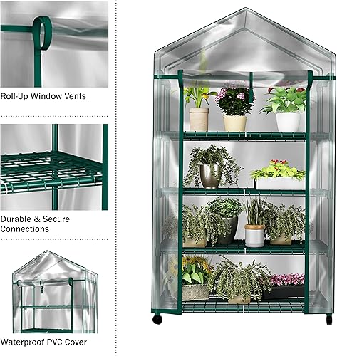 Miniatura 9 de Invernadero completo para interior y exterior con 8 estantes resistentes