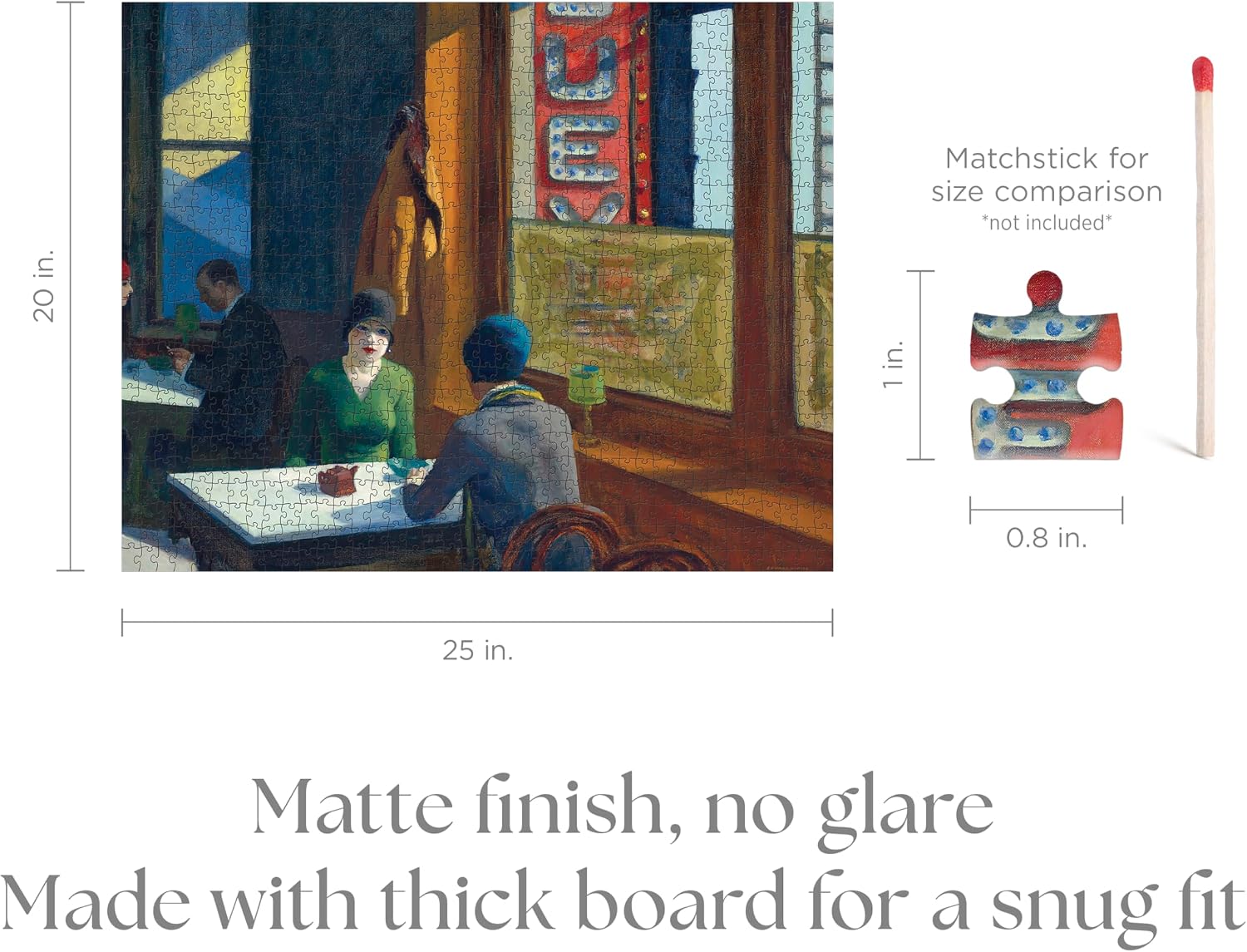 Pomegranate 1000-Piece Jigsaw Puzzle for Adults, Edward Hopper's Chop Suey, Matte Finish, Snug Fit