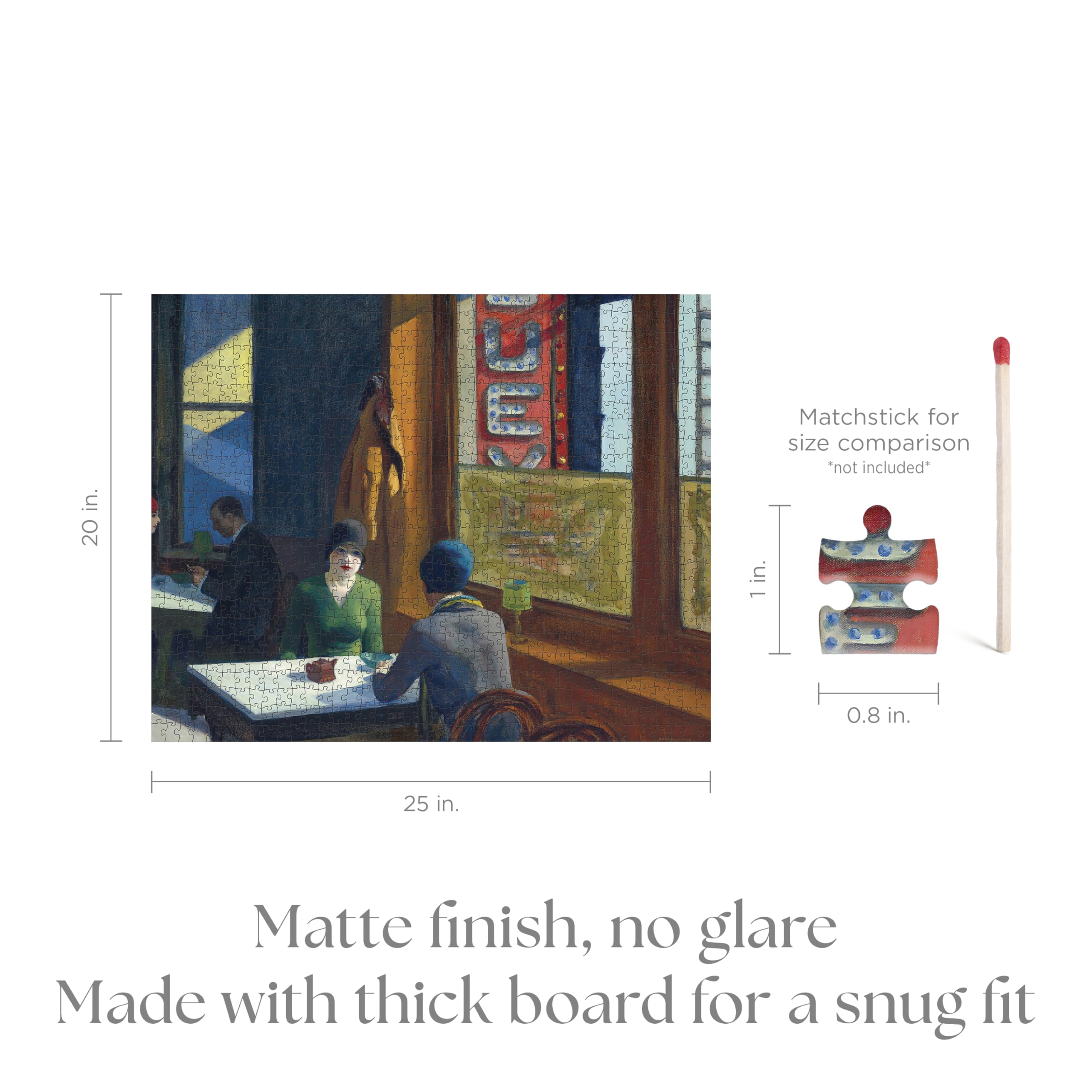 Pomegranate Puzzle da 1000 pezzi per adulti, Edward Hopper's Chop Suey, finitura opaca, vestibilità aderente