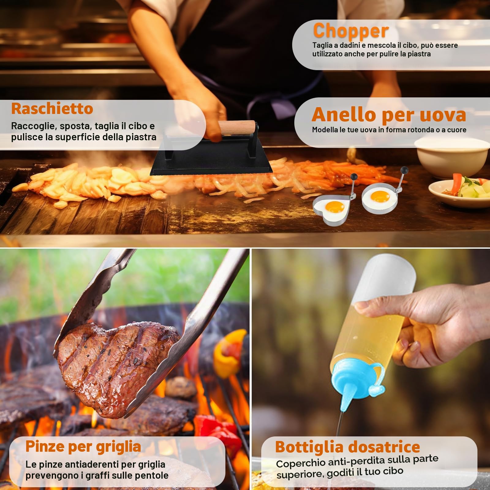 32Pcs Set BBQ Accessori,Set di Utensili per Barbecue,Accessori Barbecue Professionale In Acciaio Inox,Kit Utensili Barbecue con Borsa Facile da Trasportare,Perfetto Come Regalo per Uomini
