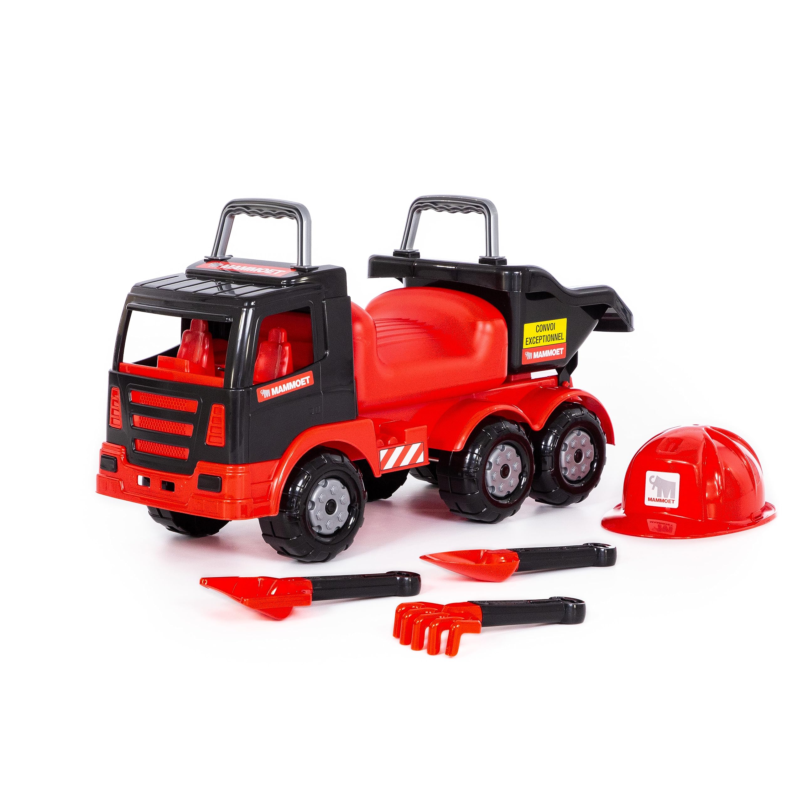Polesie 57082" Mammoet Ride-On con Set Helm-Shovel-rake-Spade Giocattolo