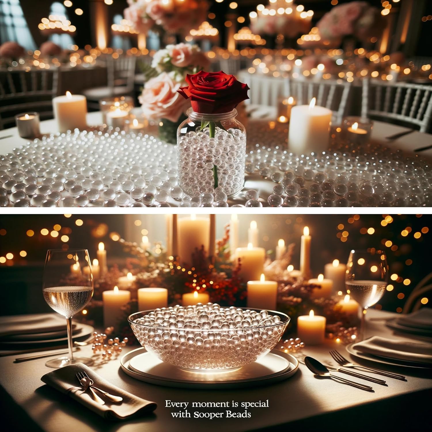 Sooper Beads Cuentas de agua transparentes de 8 onzas para llenar jarrones deslumbrantes