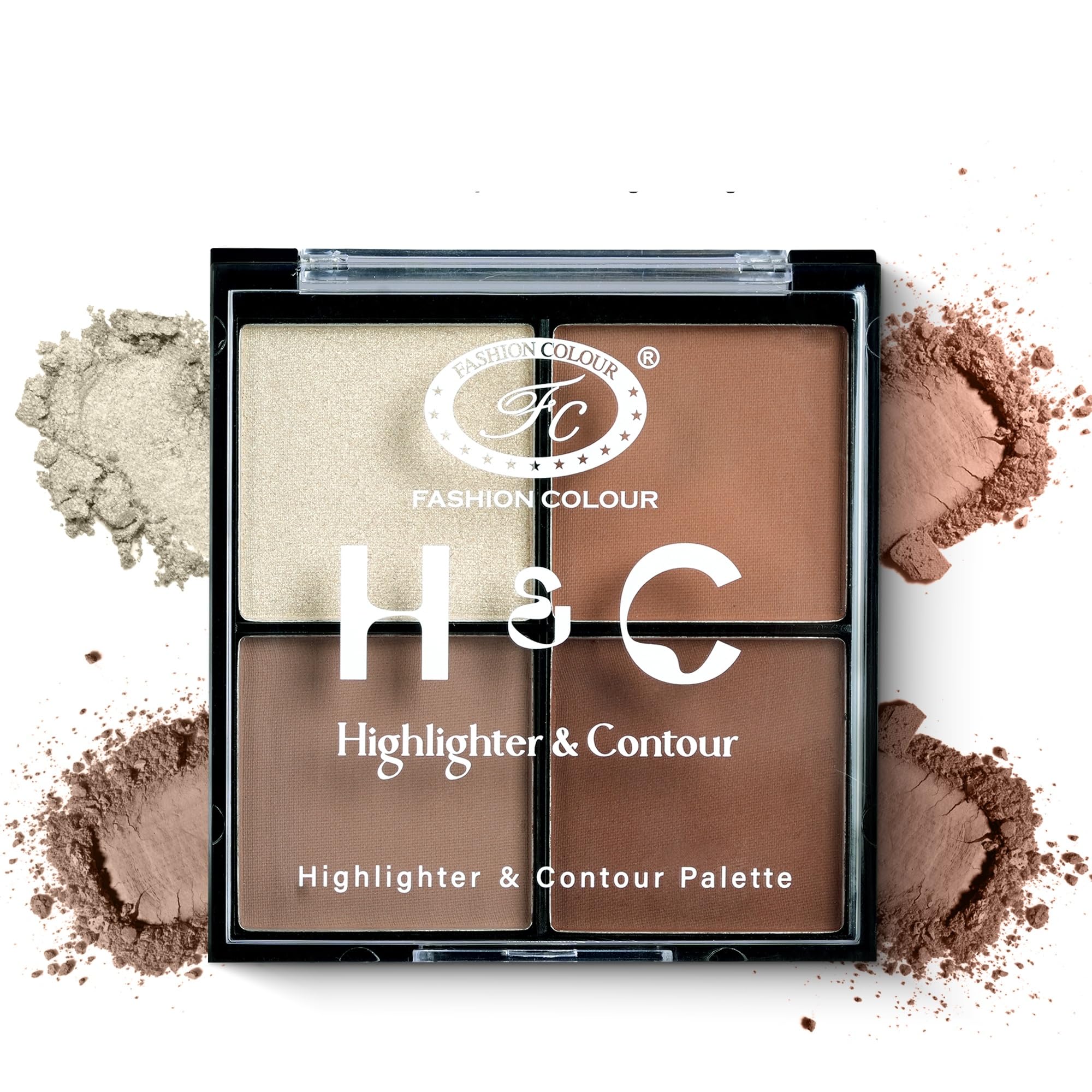 Fashion Colour H & C Highlighter & Contour Palette | Radiant Glow | Perfect For on-the-go touch ups | Highly Pigmented & Long Lasting Face Palette | 8g (Shade : 02)-picture-18