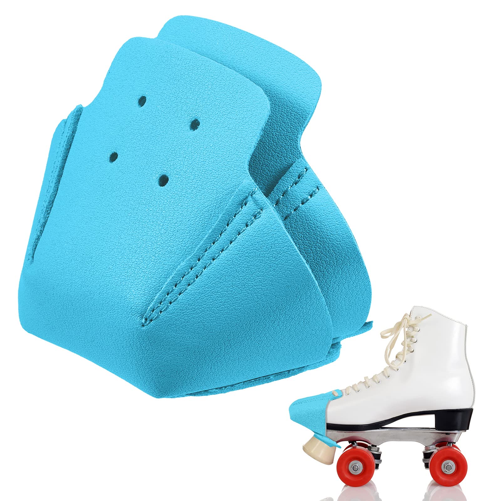 Geyoga 2 Pieces Roller Skate Toe Guards Artificial Leather Toe Guards Protectors for Quad Roller Skate