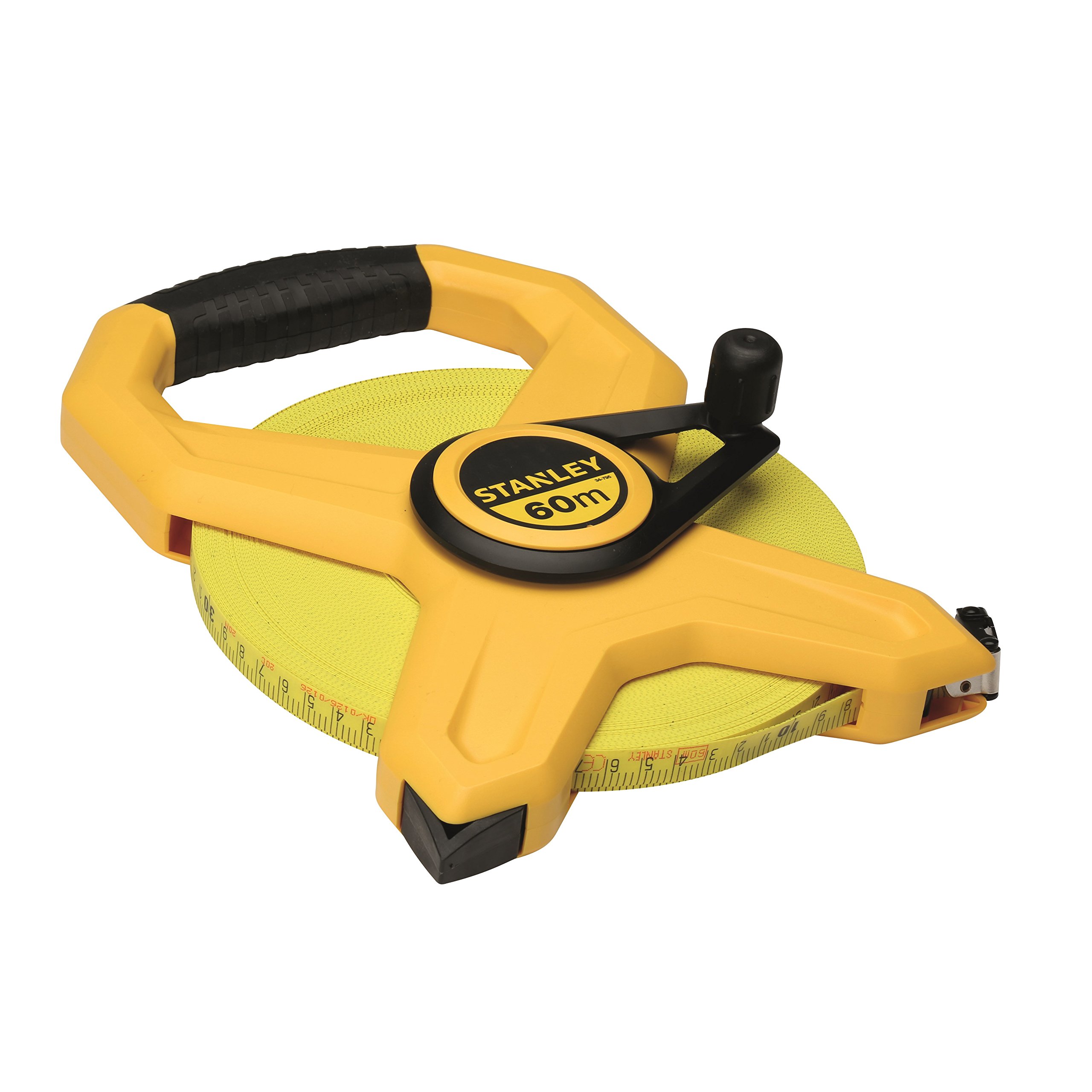 Stanley 2-34-795 Mesure 60 m x 12,7 mm Ruban en fibre de verre - jaune fluo & 0-34-297 Mètre À Ruban Fibre De Verre 30 M Jaune Fluo - Revêtement Pvc - Anti-Corrosion - Anti-UV Et Non Conducteur