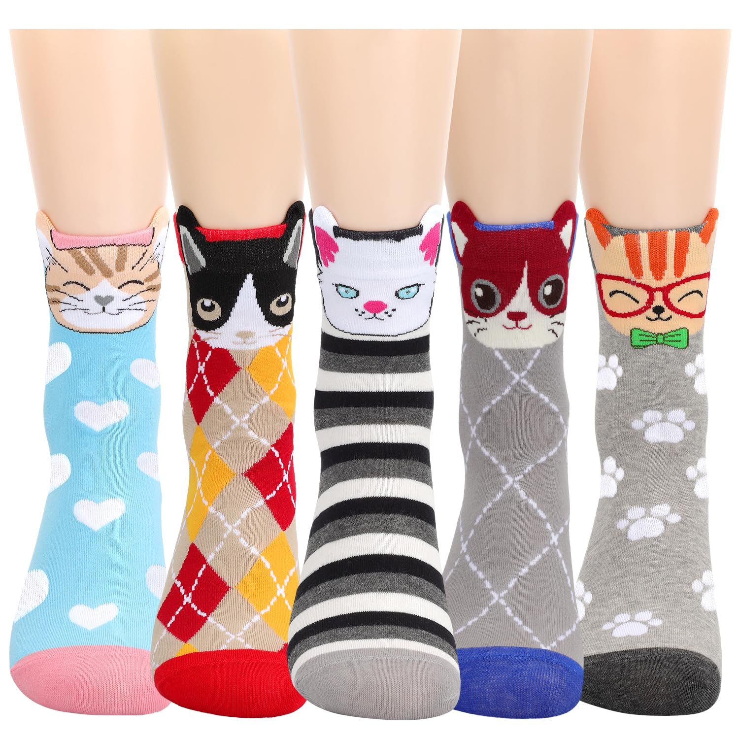 AGRIMONY Calzini Donna Calzini Divertenti Fantasia Gatto Cane Simpatici Multipack - Regali Natale Compleanno per Lei