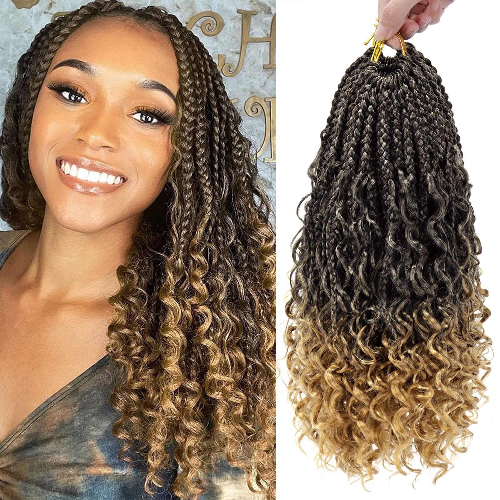 Buy Dorsanee 14 Inch Goddess Box Braids Crochet Hair Prelooped