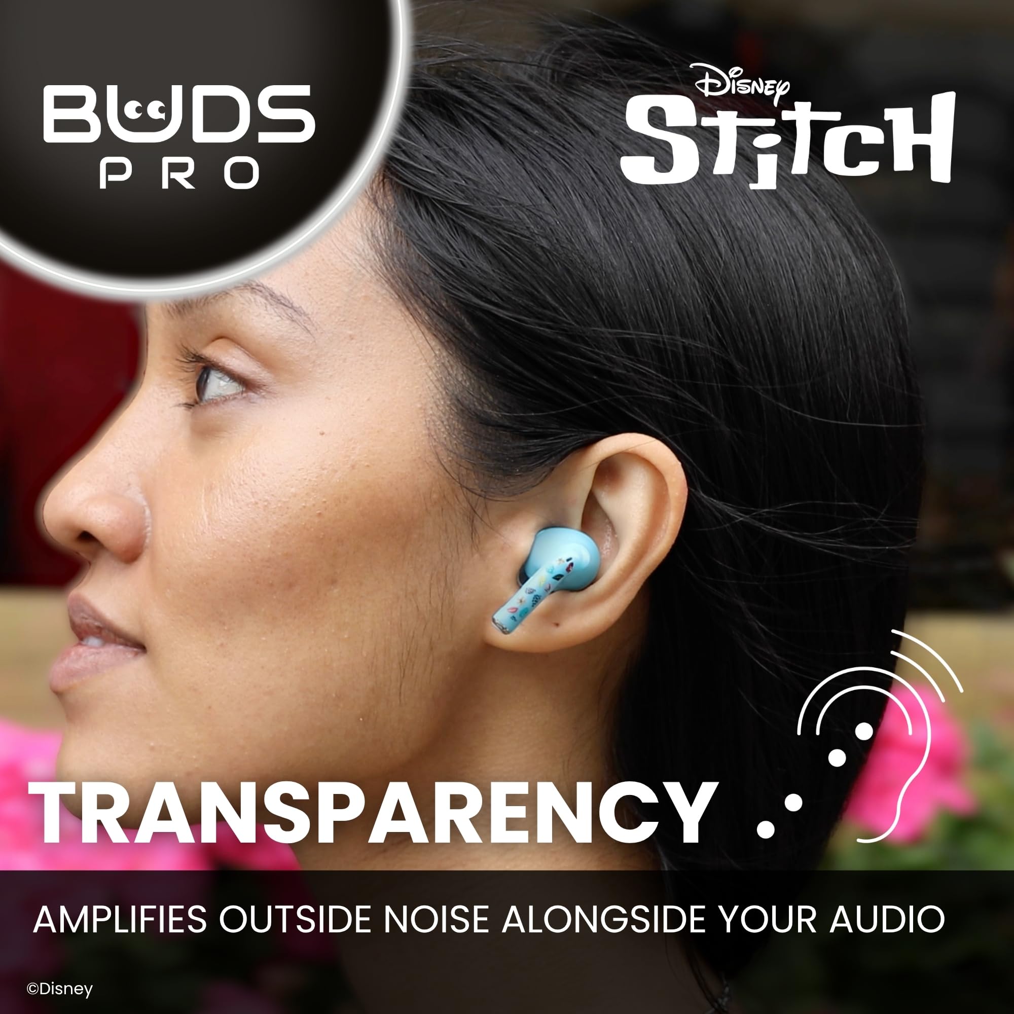 Buds Pro Stitch Auriculares inalambricos Bluetooth y Soporte movil - Cascos inalambricos in ear con microfono, 28+ horas de reproducción, Auriculares cancelacion ruido activa con certificación IPX4