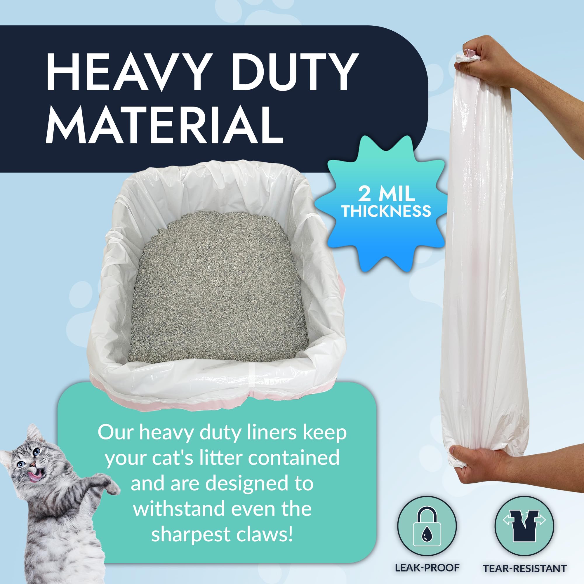 Reli. Bolsas de arena para gatos (36 unidades), jumbo | Forro de caja de arena con cordón | Bolsas de arena para gatos resistentes para bandeja de arena, residuos de gatos | Revestimientos de caja de