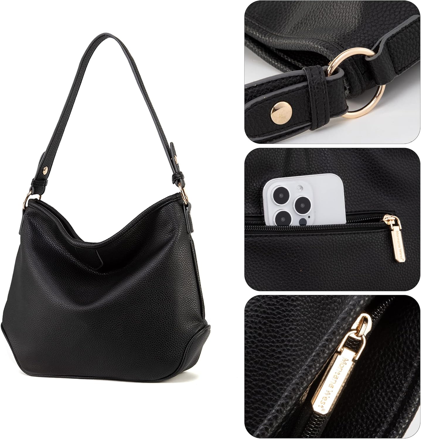 Hobo Bag for Women Shoulder Crossbody Purse Work Daily Handbags with Adjustable Strap - Image 5