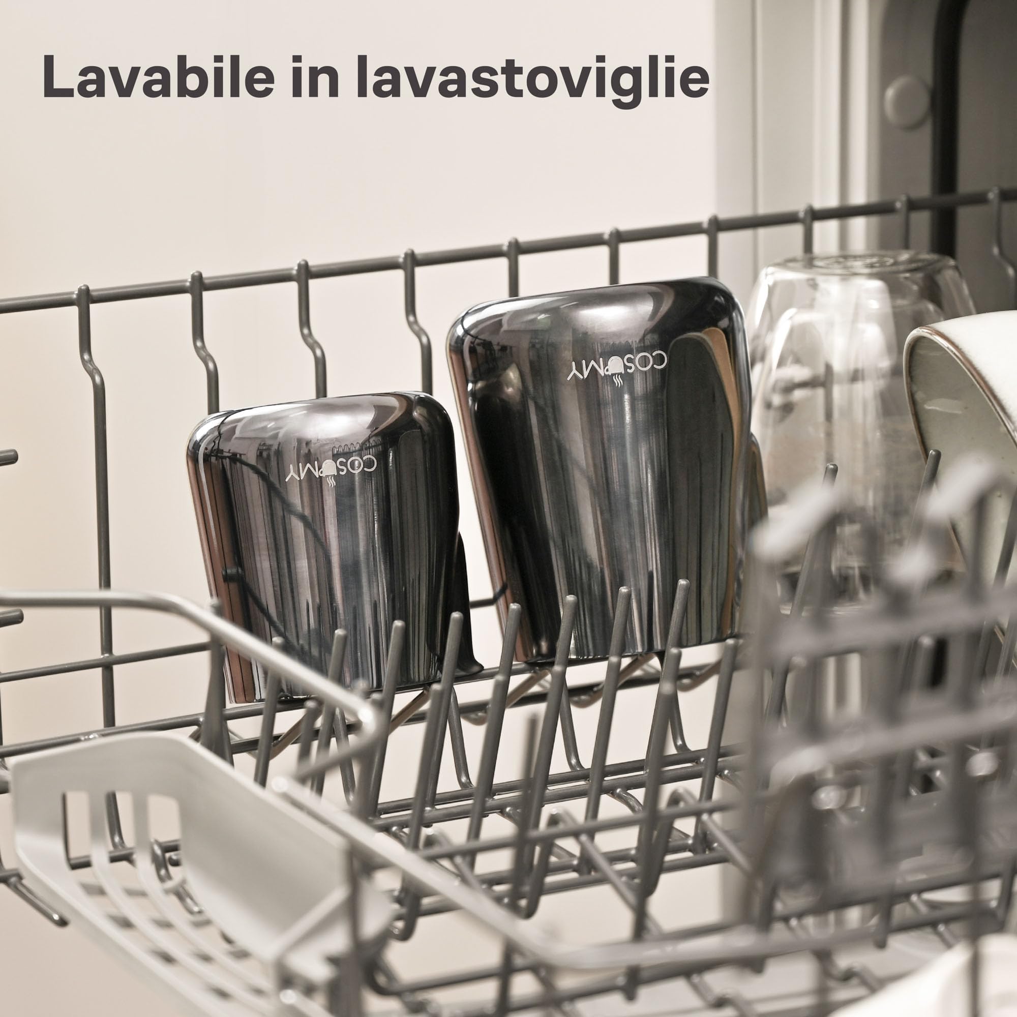 Cosumy Bricco Latte Professionale - Lattiera in Acciaio Inox 500ml - Bricchetto Latte con Segno di Misurazione - Senza Maniglie per il Latte Art