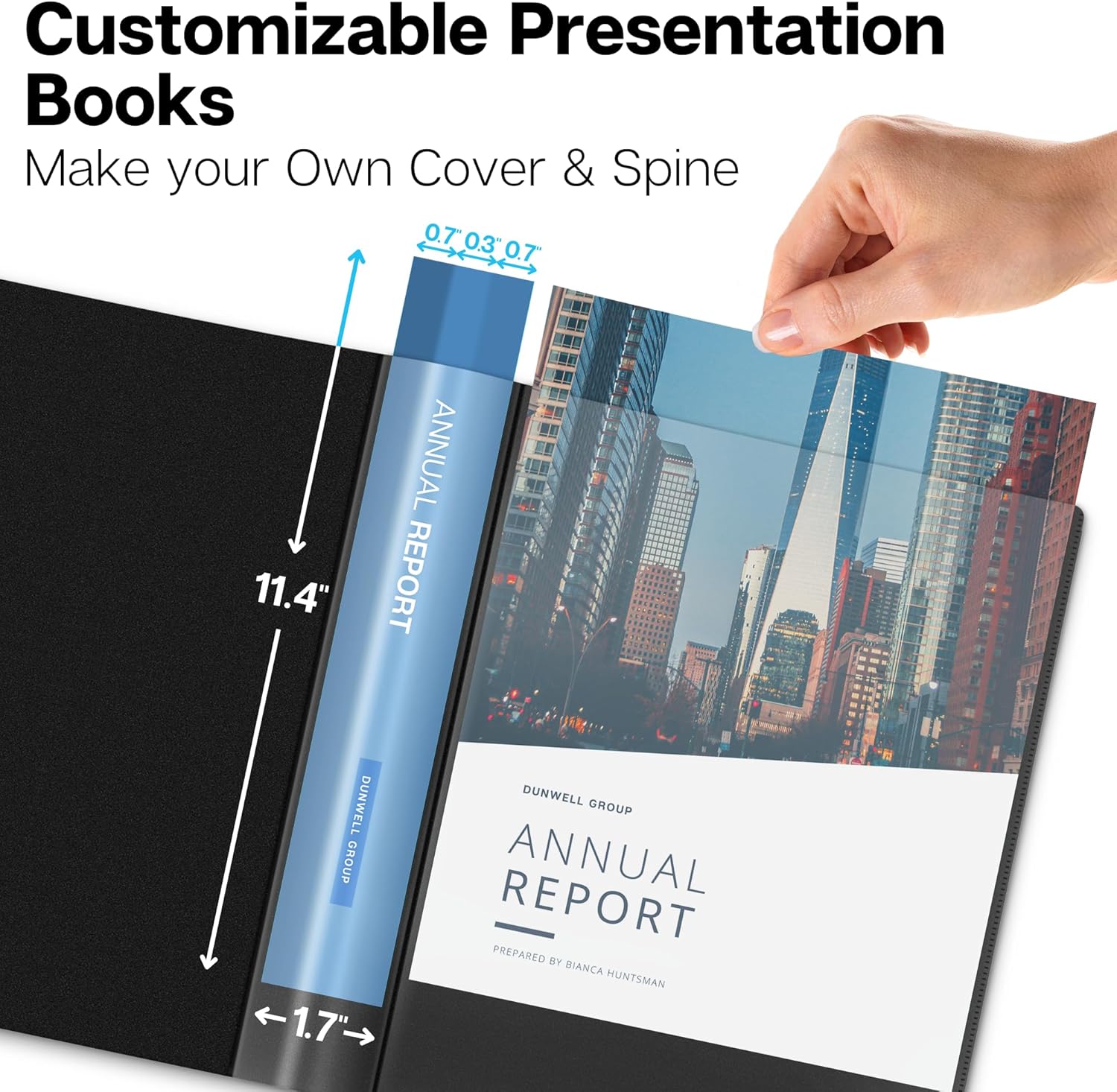 Dunwell Presentation Binder 12-Pocket, Displays 24 Pages, 8.5x11 Portfolio Binder with Plastic Sleeves, Storage and Organizer for Documents, Certificates, Projects, Photos (6 Pack, Black)