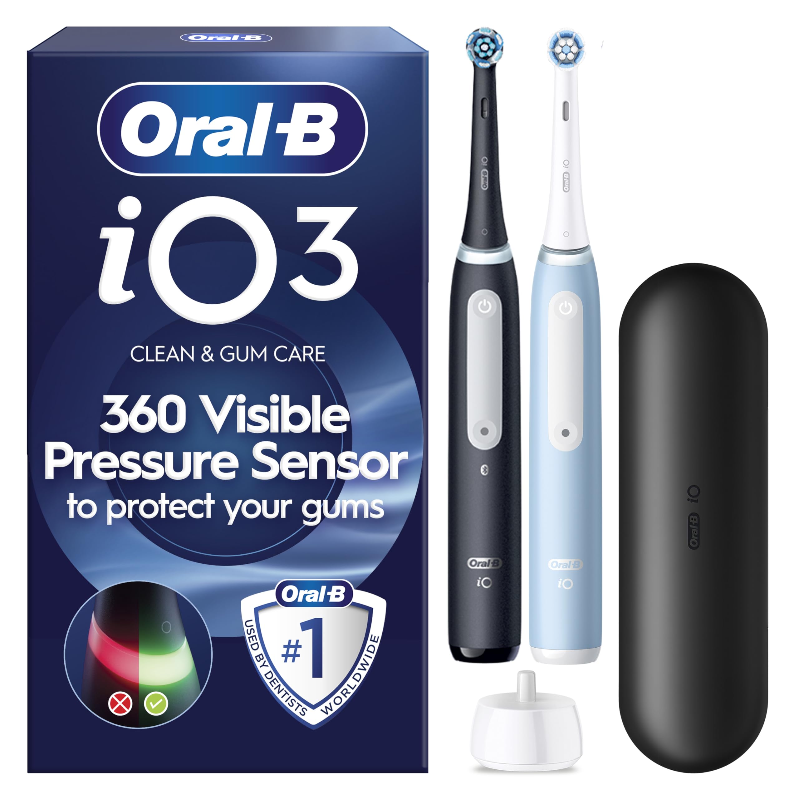 Oral-B iO Series 3 Electric Toothbrush Duo Edition Ice Blue and Matt Black