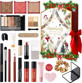 CHARMCODE Makeup Advent Calendar 2025, 24 Days Christmas Countdown Calendar Gift Set for Adult Women Teen Girls, Xmas Holiday Beauty & Cosmetic Surprise Make up Kit for Women Full Kit