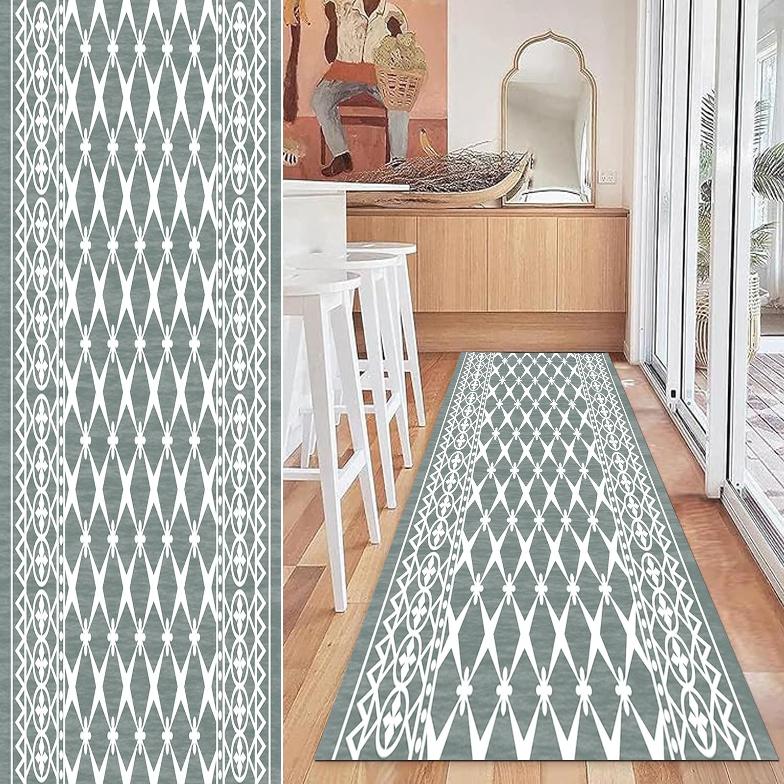 Tapis de cuisine lavable facile à nettoyer grand tapis d'entrée intérieur