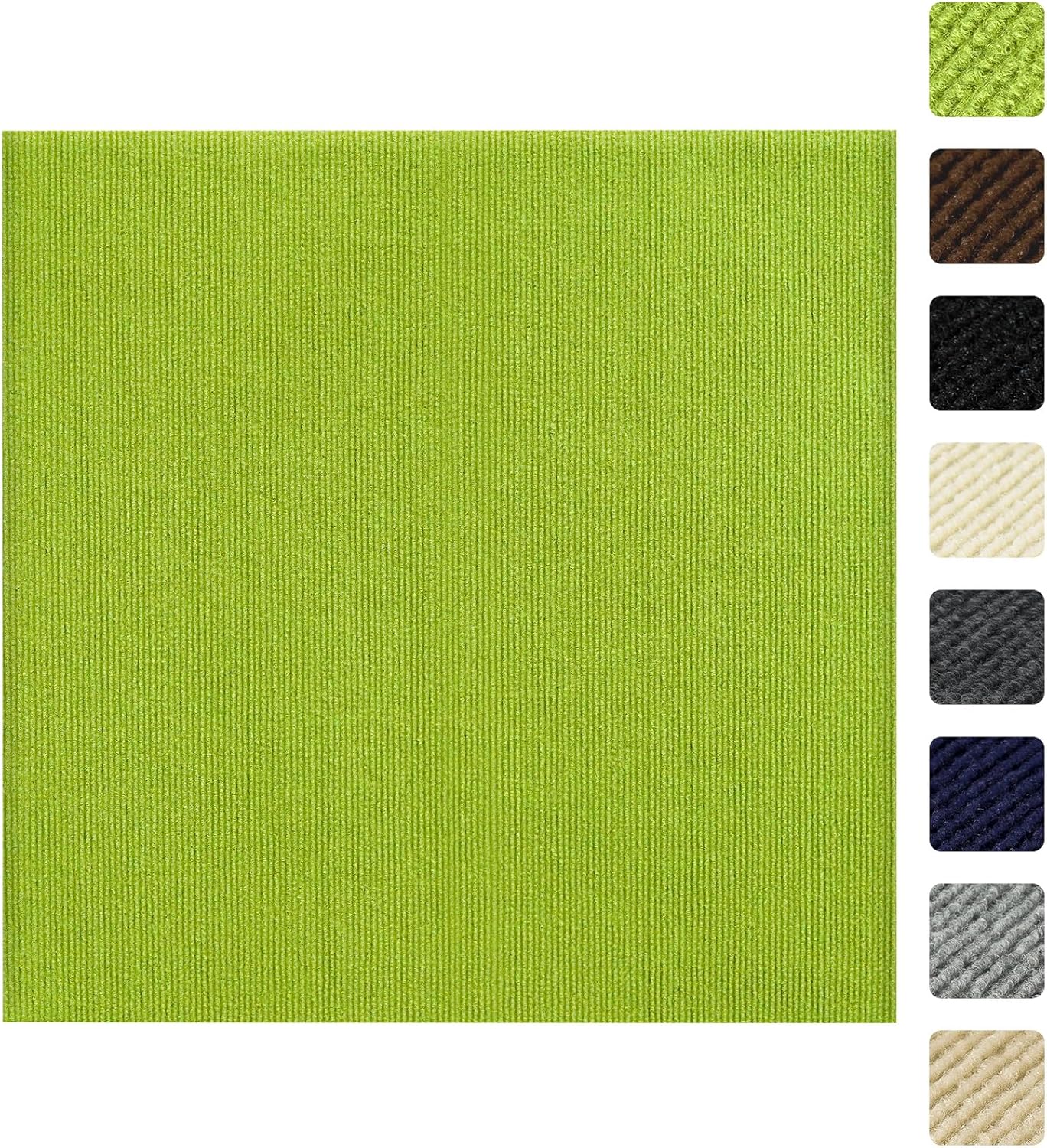 WAPANE Self Adhesive Carpet Floor Peel Tile Square 20 Pcs Peel and Stick Carpet Tiles for Kitchen Bedrooms Indoor Outdoor Green 20 Pack Green